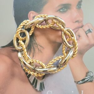 Elegant Gold and Silver Chain Bracelet